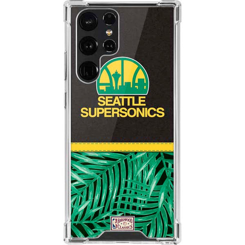 NBA Seattle SuperSonics Retro Palms Galaxy S22 Ultra Clear Case