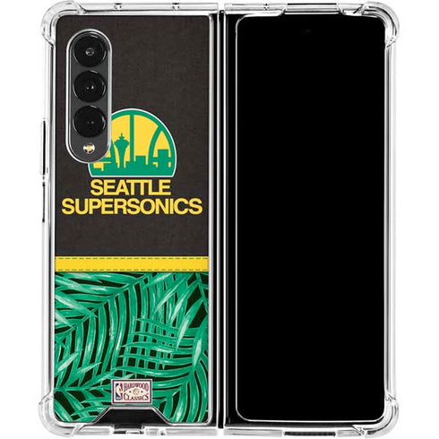 NBA Seattle SuperSonics Retro Palms Galaxy Z Fold4 5G Clear Case