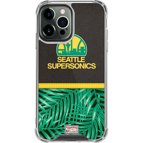 NBA Seattle SuperSonics Retro Palms iPhone 14 Pro Max Clear Case