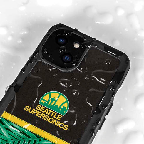 NBA Seattle SuperSonics Retro Palms iPhone 15 Waterproof Case