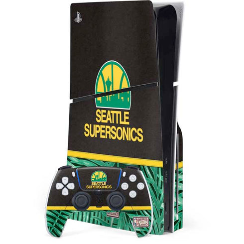 NBA Seattle SuperSonics Retro Palms PS5 Slim Disk Bundle Skin