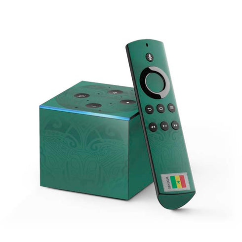 Senegal Soccer Flag Fire TV Cube Skin