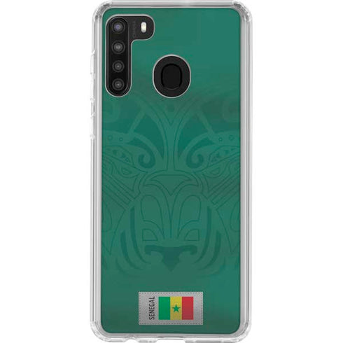 Senegal Soccer Flag Galaxy A21 Clear Case