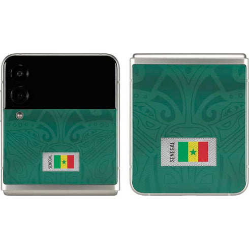 Senegal Soccer Flag Galaxy Z Flip3 5G Skin