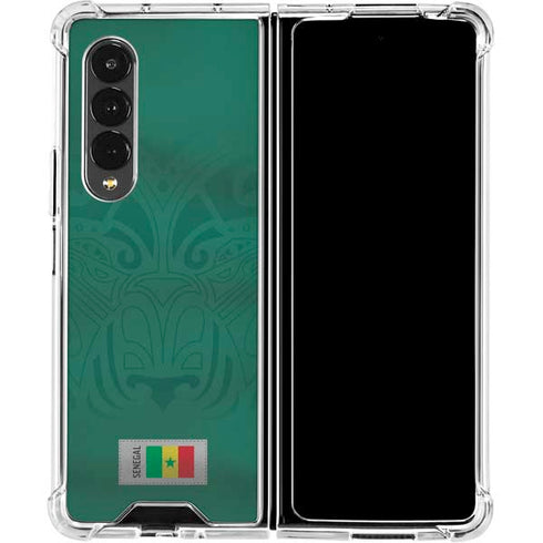 Senegal Soccer Flag Galaxy Z Fold4 5G Clear Case