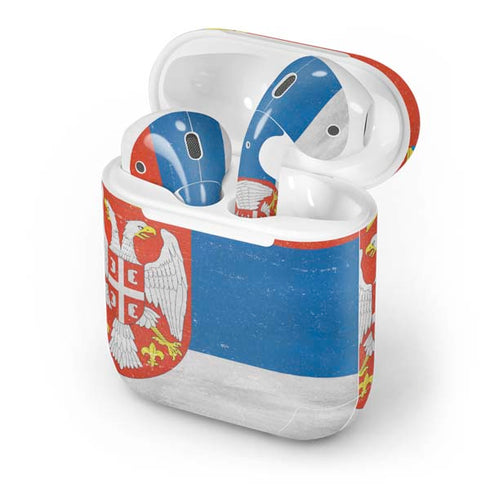 Serbia Flag Distressed Apple AirPods Skin