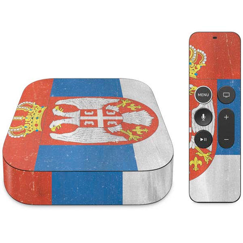 Serbia Flag Distressed Apple TV Skin