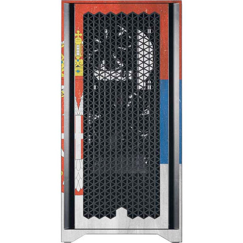 Serbia Flag Distressed Corsair 4000D Tempered Glass Mid-Tower ATX Case Skin