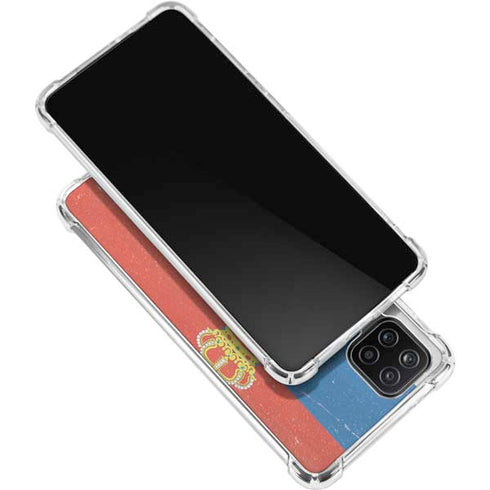 Serbia Flag Distressed Galaxy A12 Clear Case