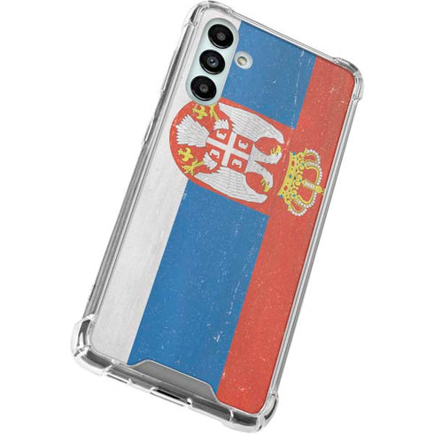 Serbia Flag Distressed Galaxy A13 5G Clear Case