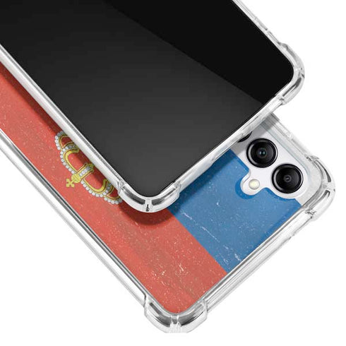 Serbia Flag Distressed Galaxy A14 5G Clear Case