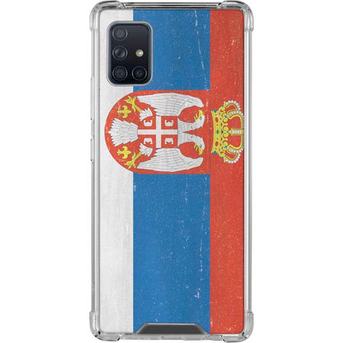 Serbia Flag Distressed Galaxy A51 5G Clear Case