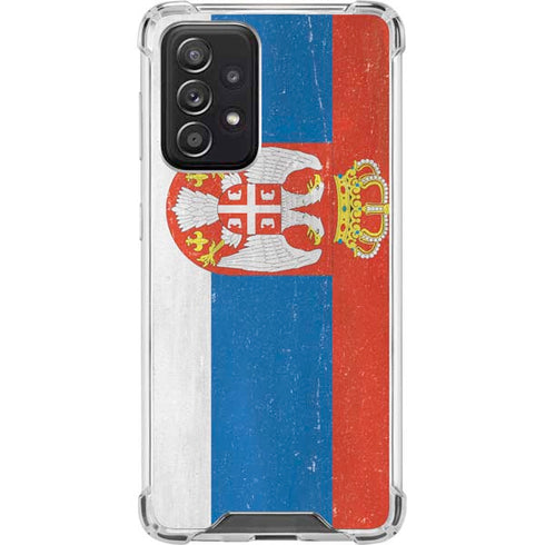 Serbia Flag Distressed Galaxy A52 5G Clear Case