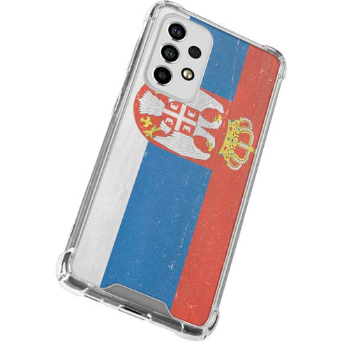 Serbia Flag Distressed Galaxy A53 5G Clear Case