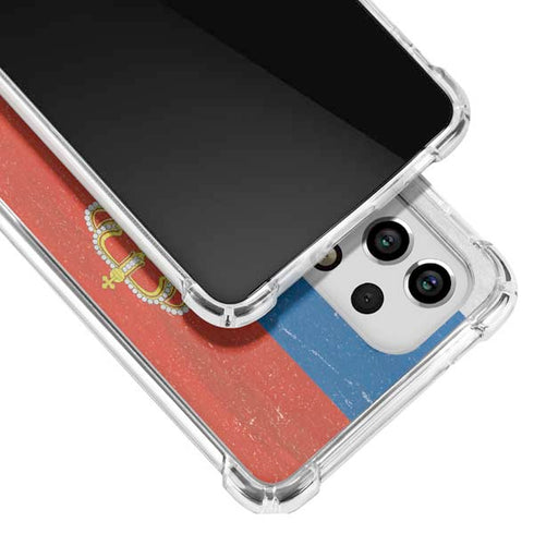 Serbia Flag Distressed Galaxy A53 5G Clear Case