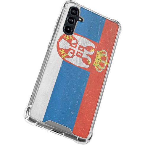 Serbia Flag Distressed Galaxy A54 5G Clear Case