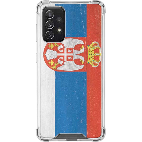 Serbia Flag Distressed Galaxy A72 5G Clear Case