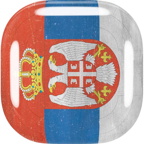 Serbia Flag Distressed Galaxy Buds Live Skin