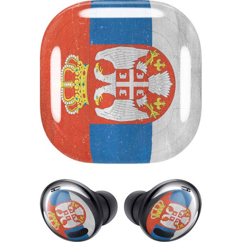 Serbia Flag Distressed Galaxy Buds Pro Skin