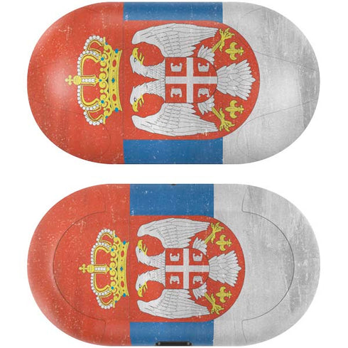 Serbia Flag Distressed Galaxy Buds Skin