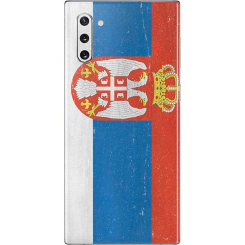 Serbia Flag Distressed Galaxy Note 10 Skin