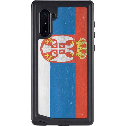 Serbia Flag Distressed Galaxy Note 10 Waterproof Case
