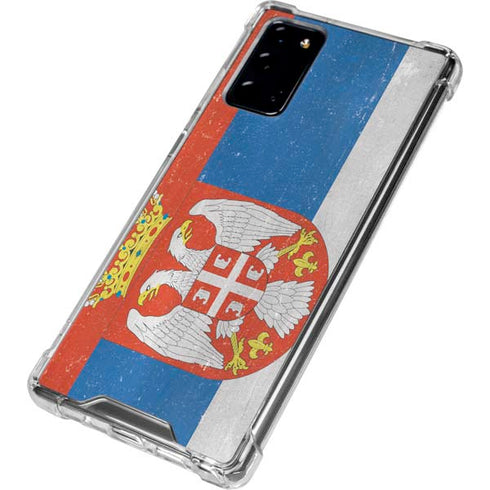 Serbia Flag Distressed Galaxy Note20 5G Clear Case