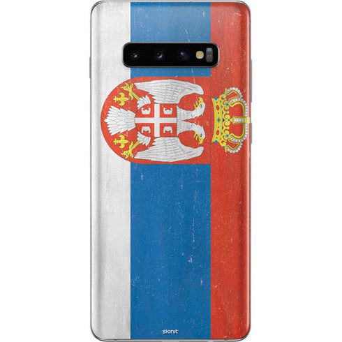 Serbia Flag Distressed Galaxy S10 Plus Skin