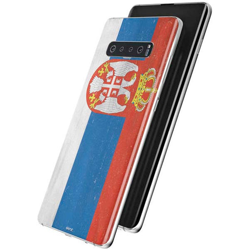 Serbia Flag Distressed Galaxy S10 Plus Skin