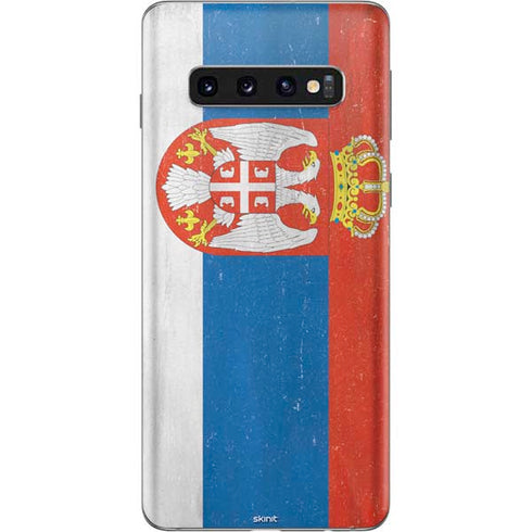 Serbia Flag Distressed Galaxy S10 Skin