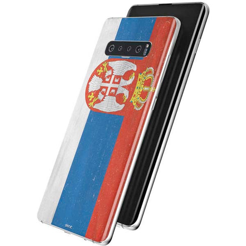 Serbia Flag Distressed Galaxy S10 Skin