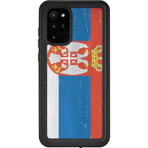 Serbia Flag Distressed Galaxy S20 Plus Waterproof Case