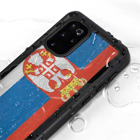 Serbia Flag Distressed Galaxy S20 Plus Waterproof Case