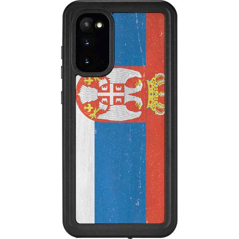 Serbia Flag Distressed Galaxy S20 Waterproof Case