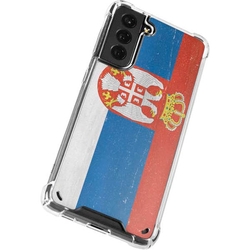 Serbia Flag Distressed Galaxy S21 5G Clear Case