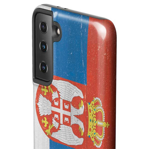Serbia Flag Distressed Galaxy S21 FE Pro Case