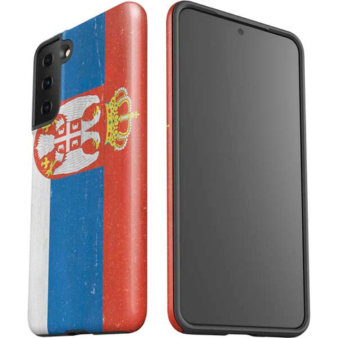 Serbia Flag Distressed Galaxy S21 FE Pro Case