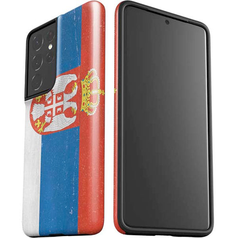Serbia Flag Distressed Galaxy S21 Ultra 5G Pro Case