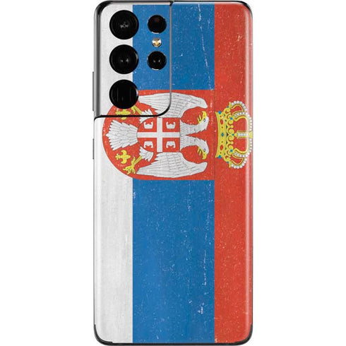 Serbia Flag Distressed Galaxy S21 Ultra 5G Skin