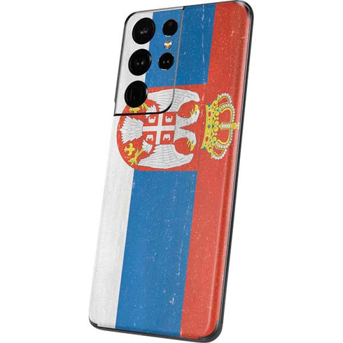 Serbia Flag Distressed Galaxy S21 Ultra 5G Skin