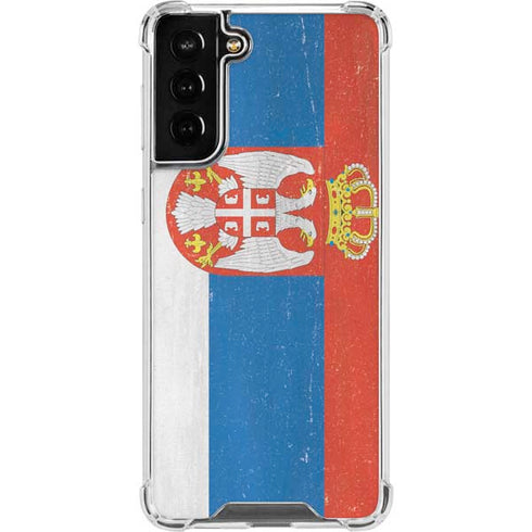 Serbia Flag Distressed Galaxy S22 Plus Clear Case