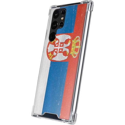 Serbia Flag Distressed Galaxy S22 Ultra Clear Case