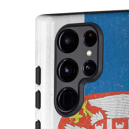 Serbia Flag Distressed Galaxy S22 Ultra Pro Case