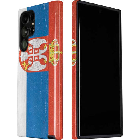 Serbia Flag Distressed Galaxy S22 Ultra Pro Case
