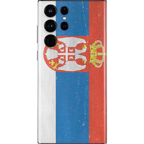 Serbia Flag Distressed Galaxy S22 Ultra Skin