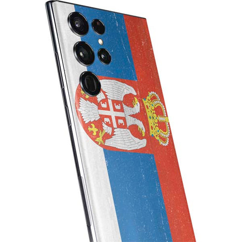 Serbia Flag Distressed Galaxy S22 Ultra Skin