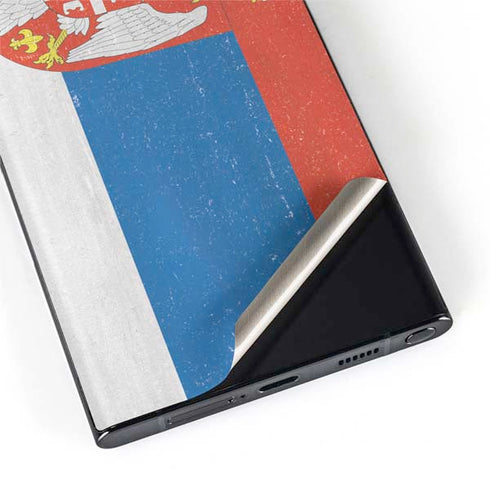 Serbia Flag Distressed Galaxy S22 Ultra Skin