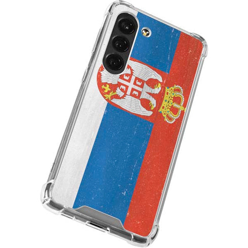 Serbia Flag Distressed Galaxy S23 Clear Case