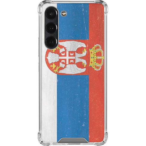 Serbia Flag Distressed Galaxy S23 Plus Clear Case