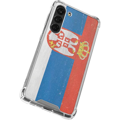 Serbia Flag Distressed Galaxy S23 Plus Clear Case